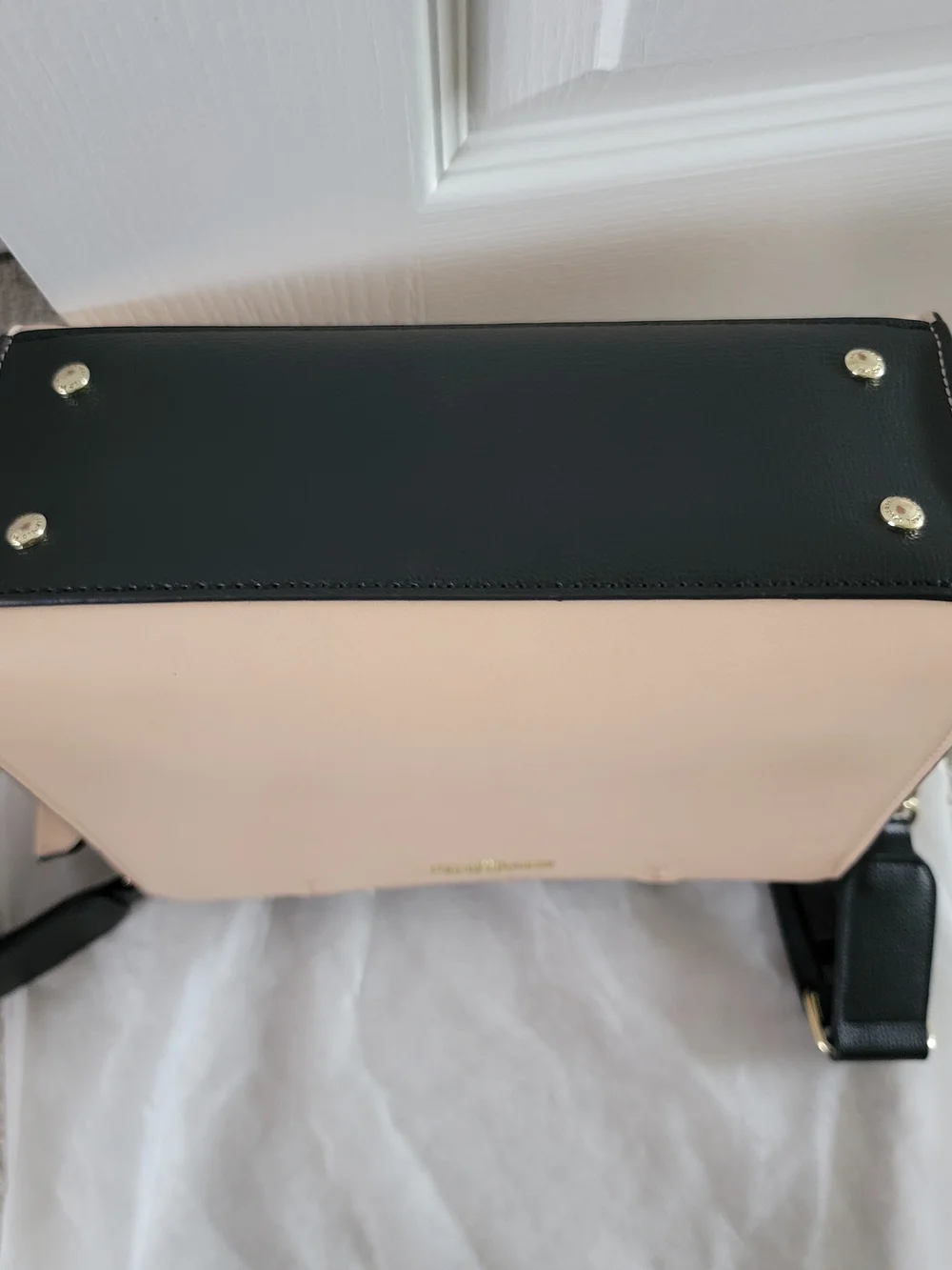 Karl Lagerfeld Women's Beige & Black Leather Tote